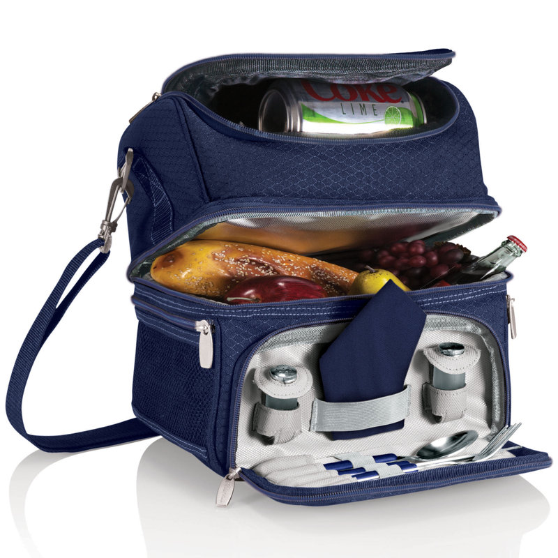 Glacière isotherme avec ensemble de pique-nique Pranzo, Bleu marine