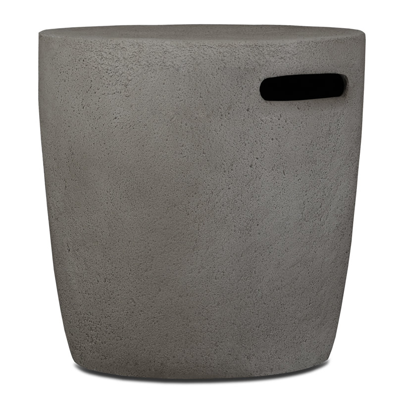 Gray Fiber-Cast Concrete Propane Tank Cover with Steel Frame