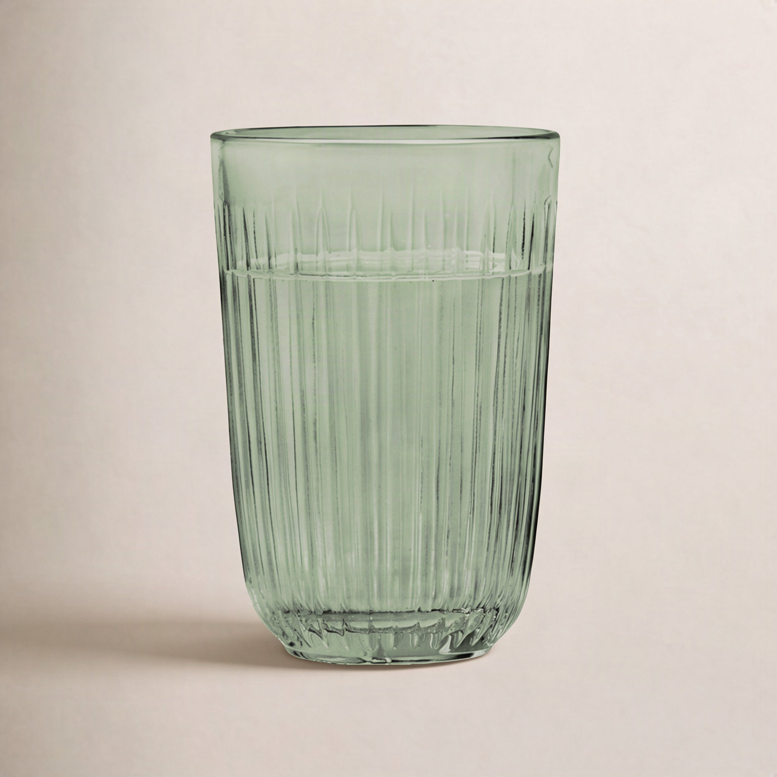 Hammershoi Ribbed Drinking Glass, Green