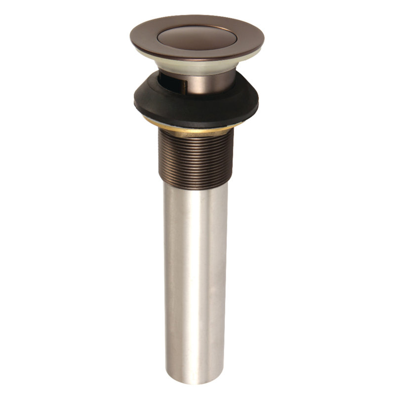 Drain escamotable pour lavabo de salle de bain avec trop-plein Complement, Bronze huilé
