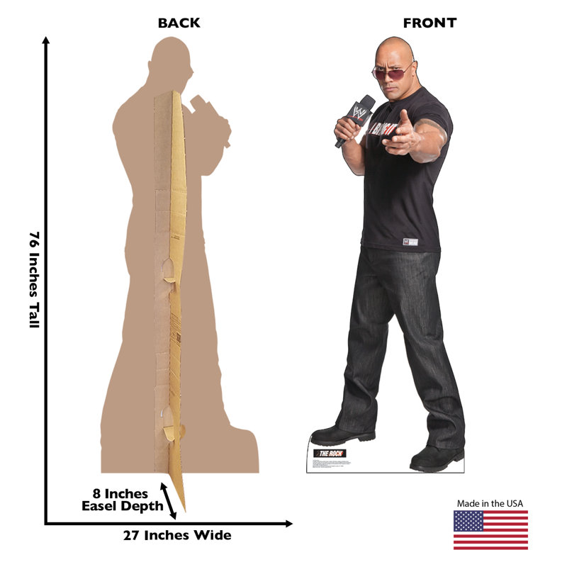Life-Size WWE Superstar Cardboard Standup with Microphone