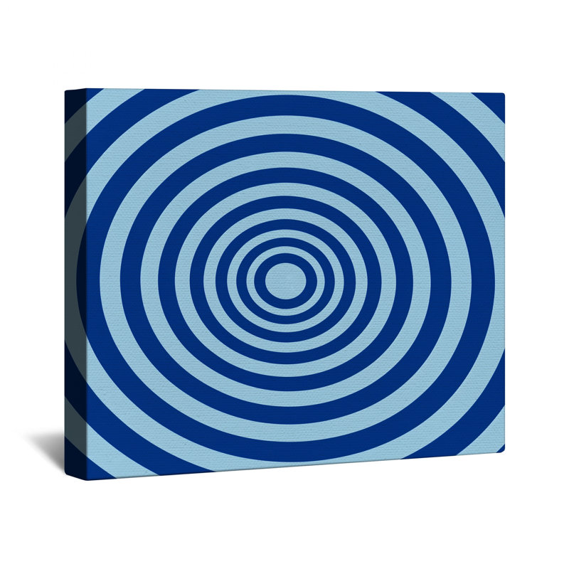 Toile de galerie concentrique à cercles bleus en plusieurs tailles, 32 x 32 inches