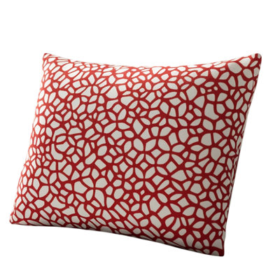 Red White Abstract Crack Pillow