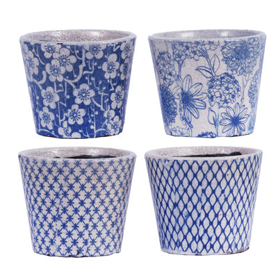 Jardinières en terre cuite S / 4 P 5,5 x 5 po