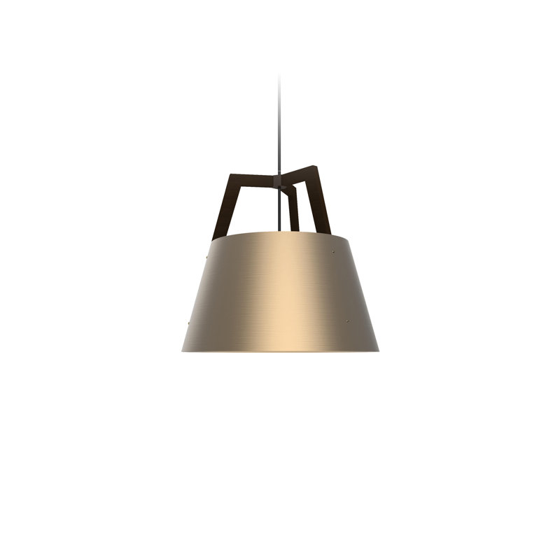 Imber Pendant, Dark Stained Walnut/Rose Gold, 22" H x 24" W x 24" D, 3500K LED w/ Diffuser - Corded