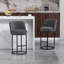 Ensemble de 2 tabourets de bar à hauteur de comptoir, tabourets de bar moderne avec dossier, tabourets de bar rembourrés en tissu de lin pour îlot de cuisine-749319265