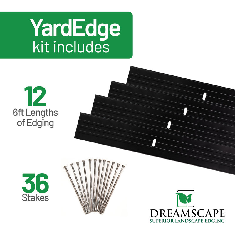 Yardedge 1/8" X 4" X 6' (Box 72'), Black Duraflex