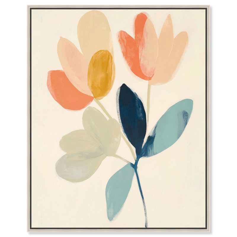 «Meadow Motif», impressions sur toile par , H 21 po x l 17 po, Cadre argenté