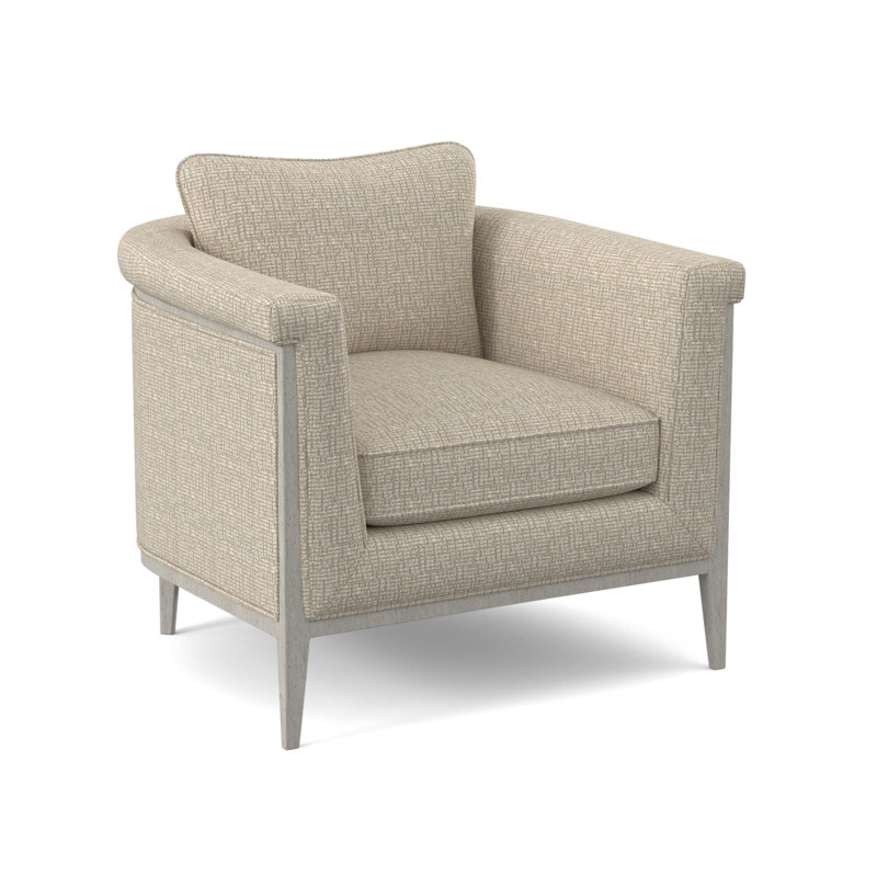 Chalice Upholstered Barrel Chair, Stepping Stones Ivory, Bisque