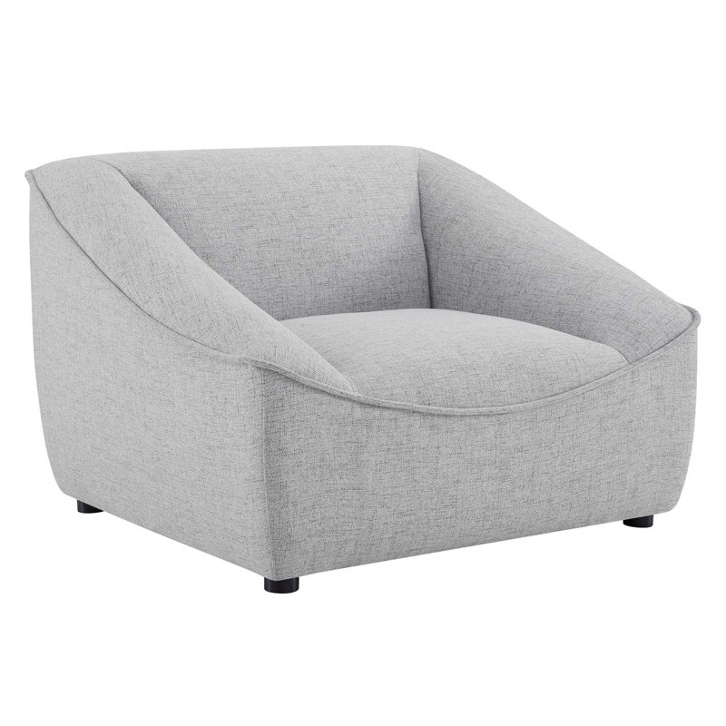 Modway Comprise Fabric Upholstered Armchair, Light Grey Velvet
