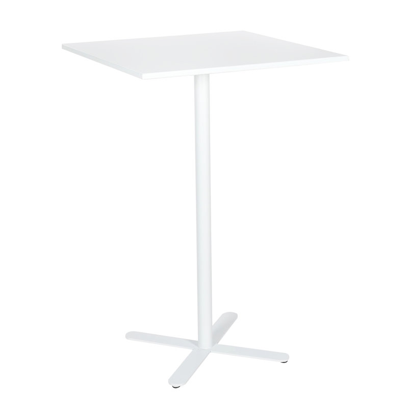 Square Metal Outdoor Dining Table , in. W in. D, Frosted White, 41.34" H x 30" W x 30" L