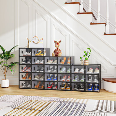  Shoe Storage Box Organizers Stackable (Set Of 24)