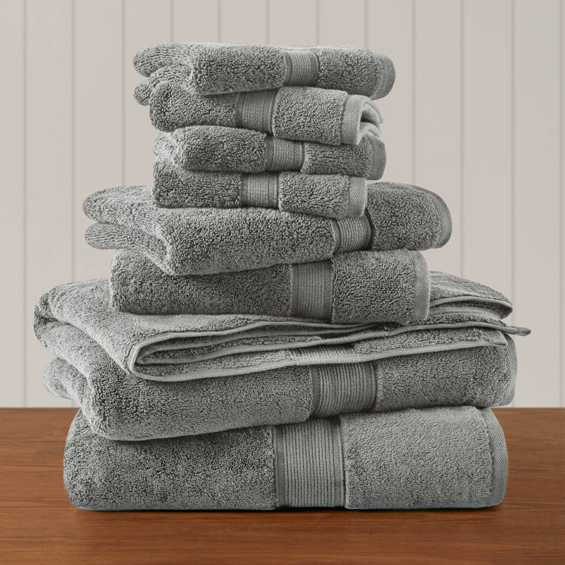 Ensemble de serviettes 100% coton absorbant 800GSM, Gris