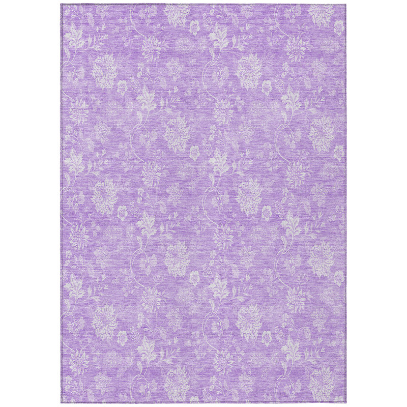 Myqueal Washable Floral Indoor / Outdoor Rug, Rectangle 8' x 10'