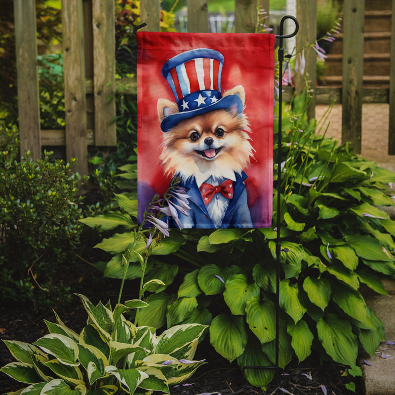 Drapeau patriotique du jardin américain, Poméranien brun / rouge