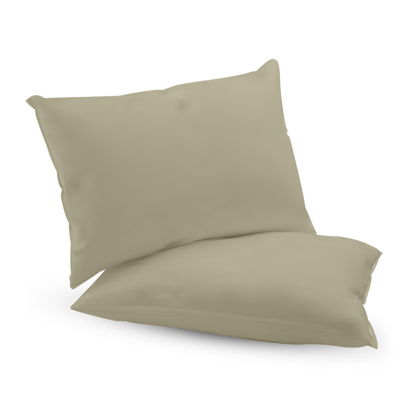2 Piece Microfiber / Polyester Guest Room Pillowcase Case Pack, King, Green