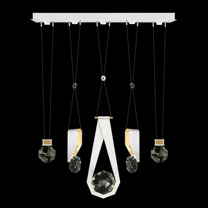 Aria 5 - Light LED Pendant, White/Gold