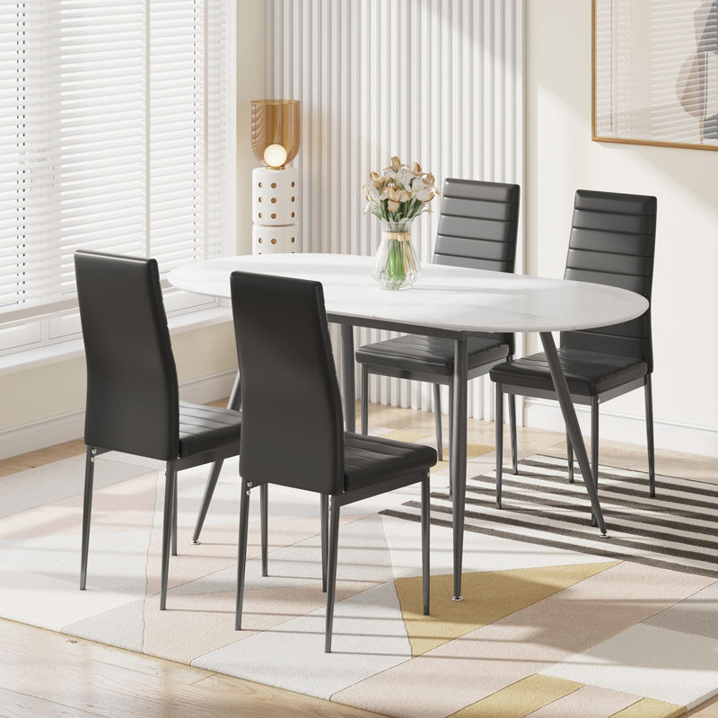 6 - Person Extendable Dining Set, Black