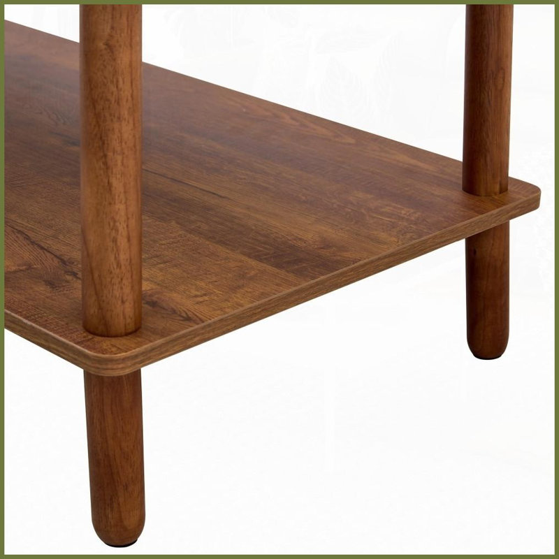 2-Tier Rectangular Coffee Table for Living Room - Solid Wood+MDF, Easy Clean &amp; Quick Assembly, Dark Brown