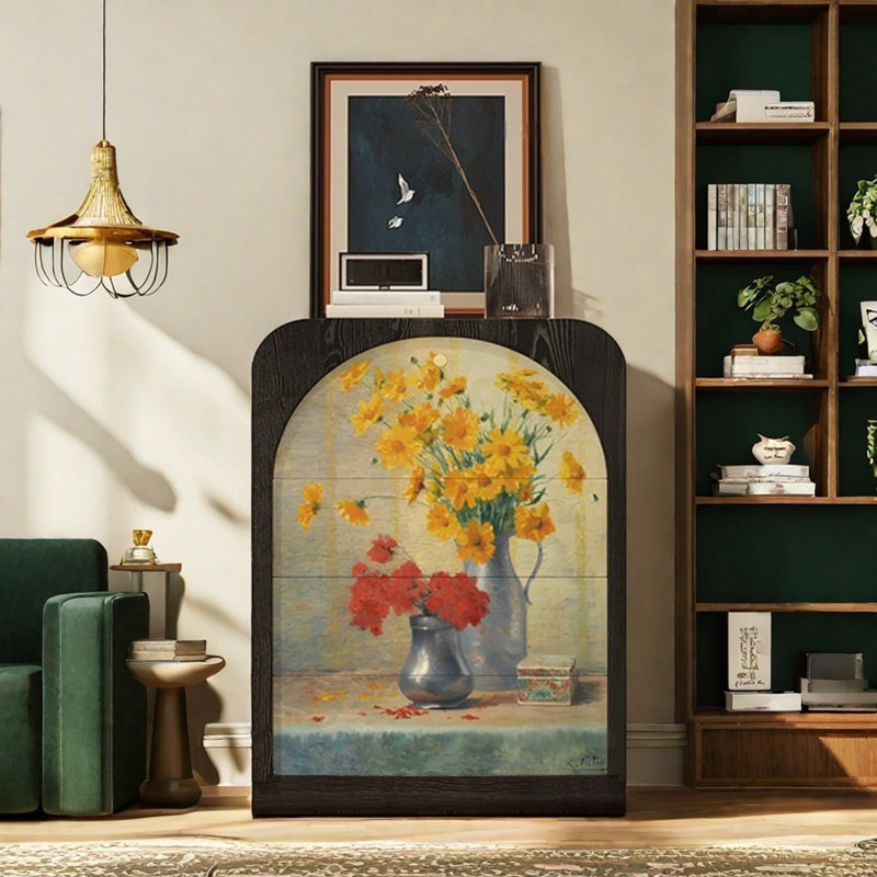 Buffet décoratif vintage à une porte et trois tiroirs Vintage