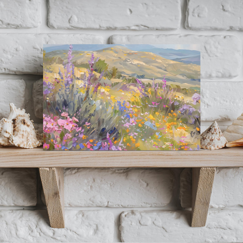High High Flowers Contemporary Serene Tranquil Landscape Nature, art mural, H 12 po x l 18 po