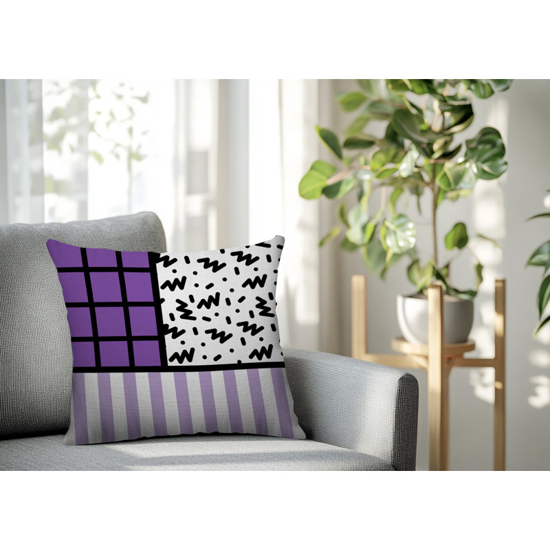 Oreiller carré réversible intérieur / extérieur Minka, Carré 18 po, Mauve