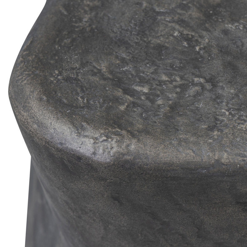 Bomba Tall End Table-Textured Black Concrete