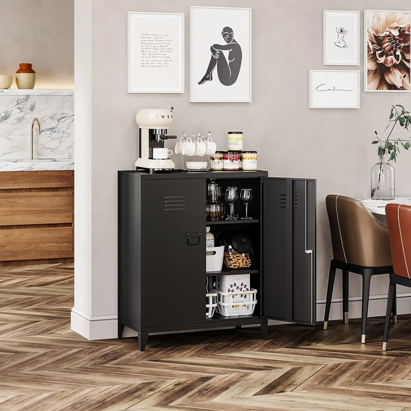 Latedra 31.5'' Wide Storage Cabinet, Black
