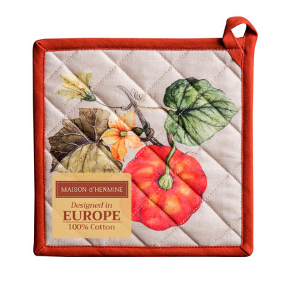 Maison d'Hermine Potiron 100 % coton manique simple - 8 po x 8 po