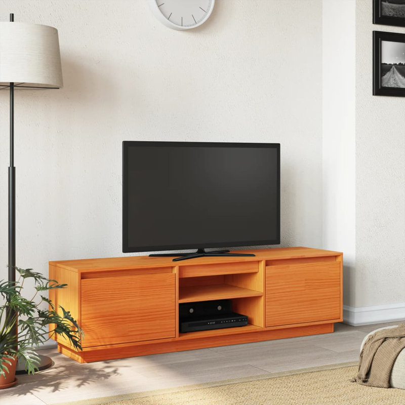 Kilia Unfinished TV Stand for TVs up to 70", Wax Brown