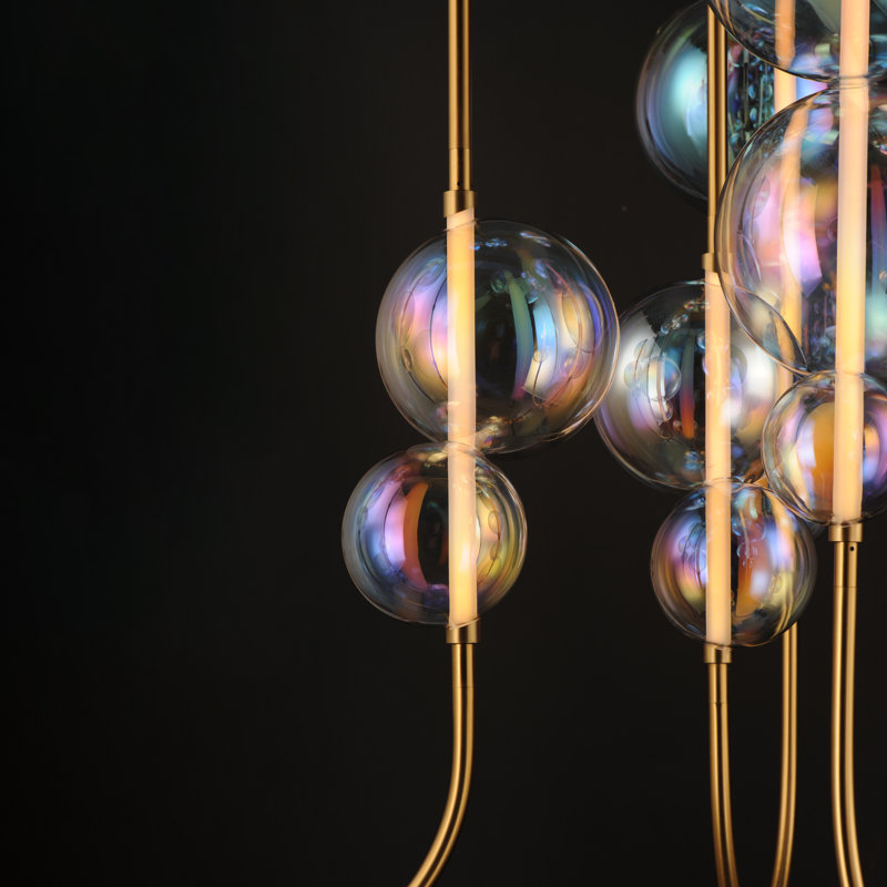 Dreamer 3 - Light LED Pendant, Natural Aged Brass, Iridescent