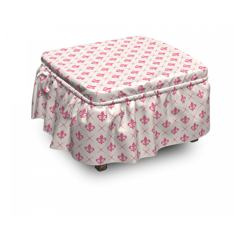 Ensemble de housse pour repose-pieds à coussins carrés 2 pièces fleur de lis lily