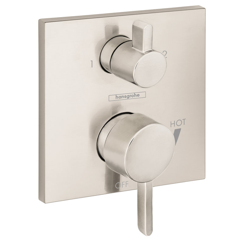 Garniture de douche à pression équilibrée avec valve de dérivation Ecostat Ecost, Nickel brossé
