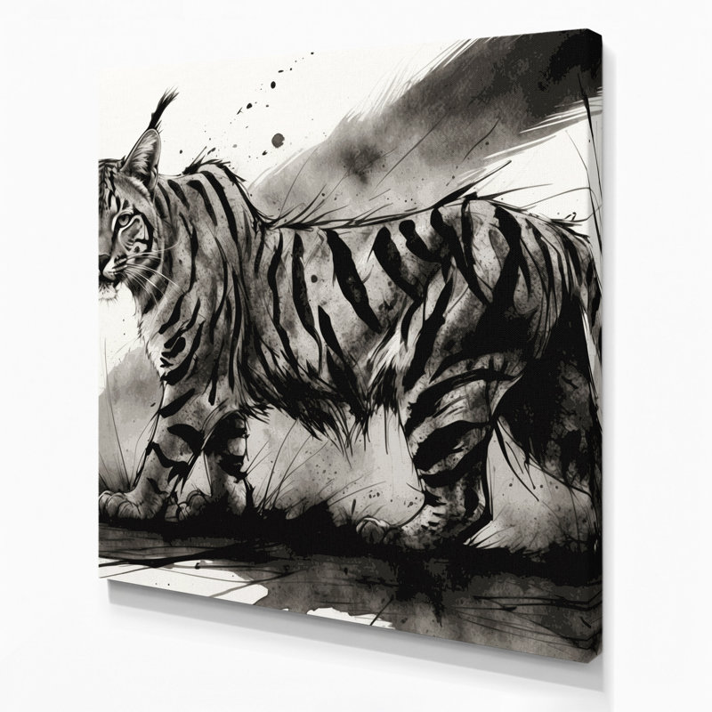 Art sauvage sur toile brun, H 16 po x l 16 po