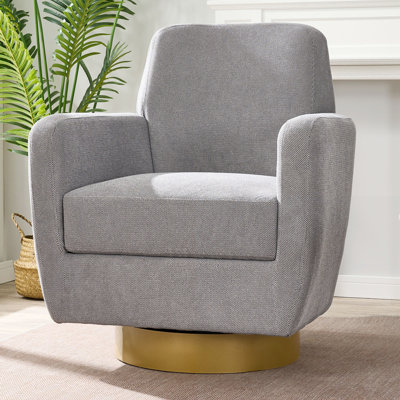 Fauteuil pivotant en lin et coton