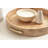 Round Burlwood Tray with Metal Handles