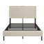 Structure de lit plateforme double avec tête de lit et station de charge, revêtement en velours beige, bruit, facile à assembler, aucun sommier requis, lattes en métal pour le support du matelas - dans la tête de lit,-2075191667