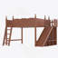 Full Loft Bed With Storage Shelves And Wardrobe, Solid Wood Loft Beds With Detachable Slide And Ladders, No Spring Box Needed, Pink And White.(Patent Protection)-322709640-322709653