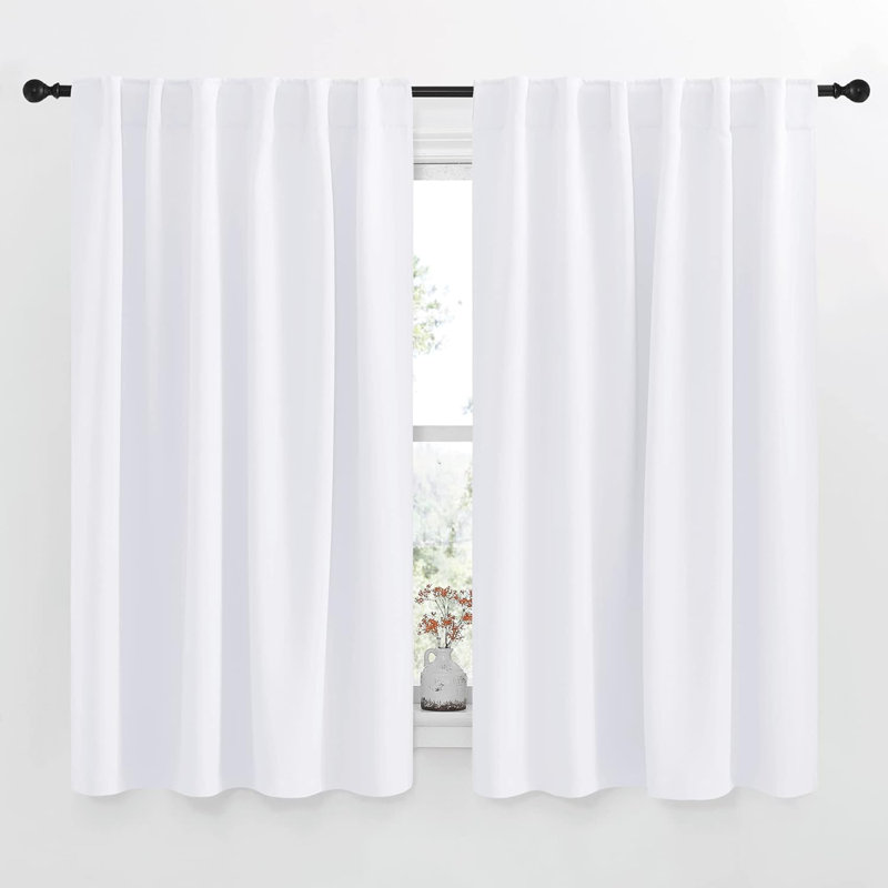 Blackout Curtain Light & Noise Reducing Room Darkening Drapes for Bedroom/Living Room/Kitchen, 2 Pieces, Cream, 52" W x 54" L