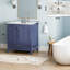 30-Inch Freestanding Bathroom Vanity With Carrara Marble Top, Undermounted Ceramic Sink, And Soft-Close Storage Door