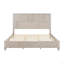 Ensemble de chambre à coucher 3 pièces avec un très grand lit et 2 tables de chevet, beige