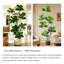 Verdure artificielle de 78,74 po avec forme pliable et feuilles dentelées vert foncé, lavable et résistante au soleil