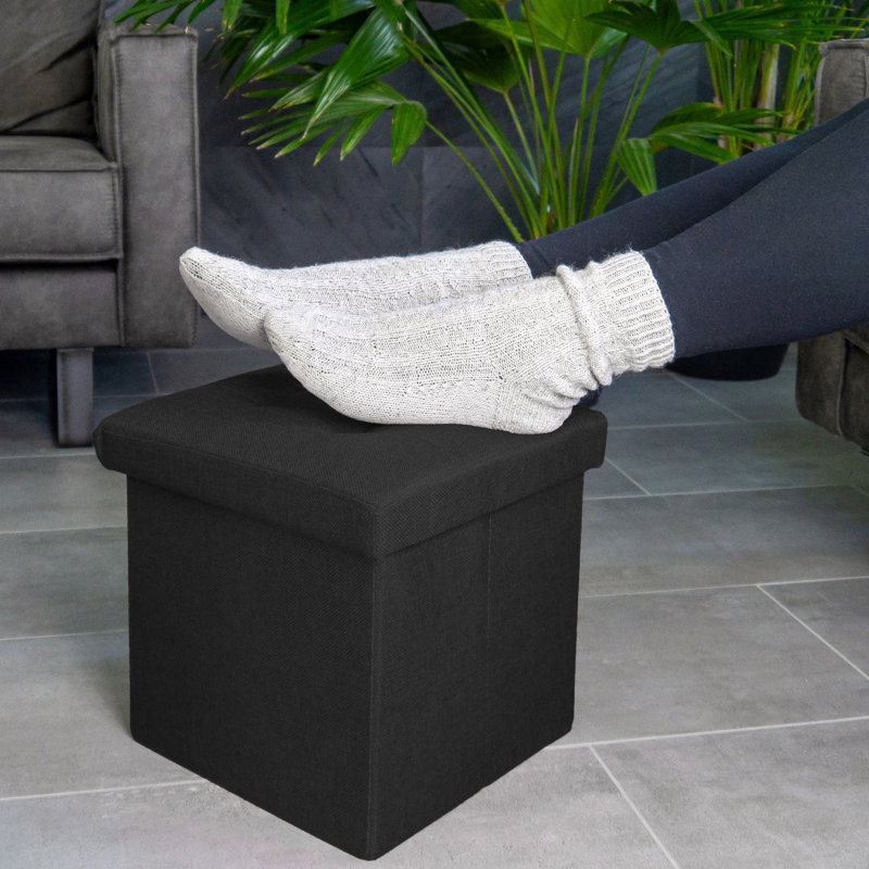 Ronta Ottoman, Black, 30" H x 30" W x 30" D