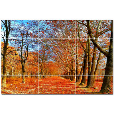 Murale en céramique 4,25 po x 4,25 po Autumn Photo Autumn