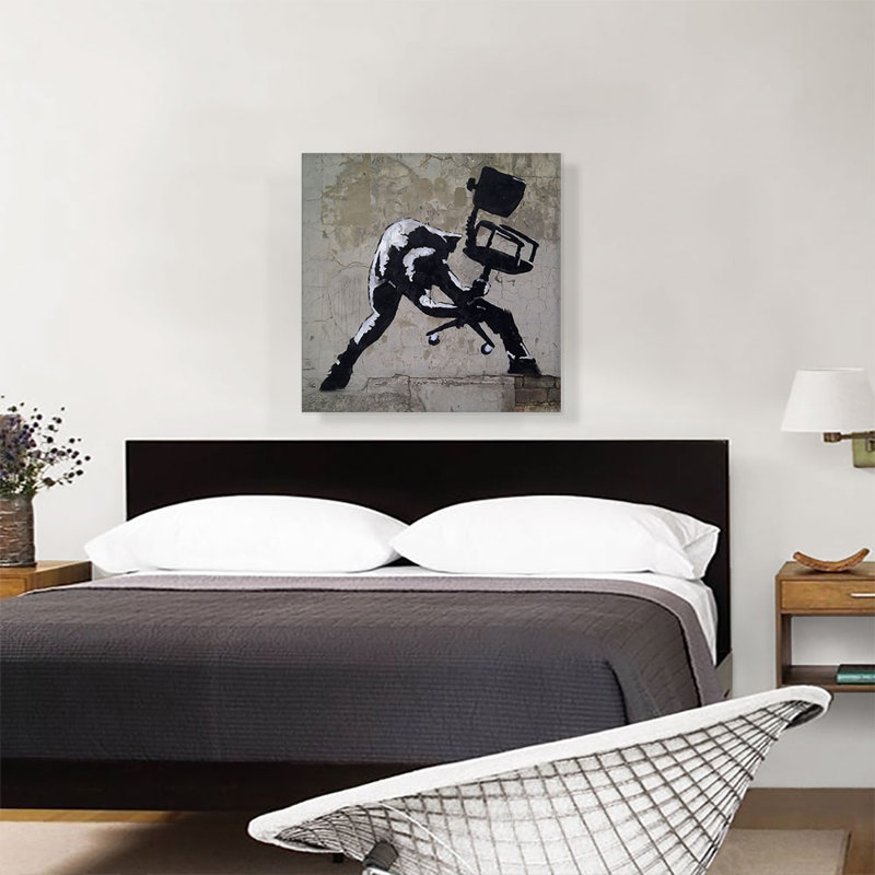 «London Calling» par Banksy, reproduction d'art sur toile tendue, H 26 po x l 26 po x P 0,75 po