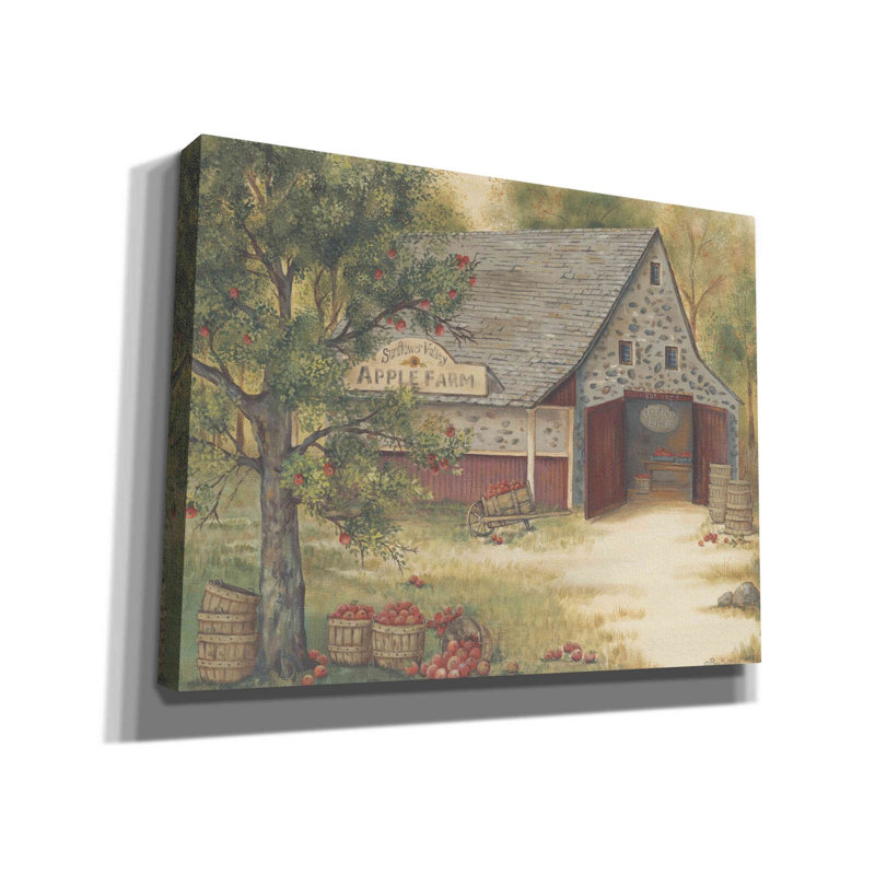«Sunflower Valley Apple Farm» par Pam Britton, art mural sur toile, H 26 po x l 34 po x P 1,5 po