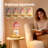 Modern Candle Warmer Lamp with Timer Dimmer, Adjustable Height Glass Lamp for Gifts, Home Decor, Pink-121630958