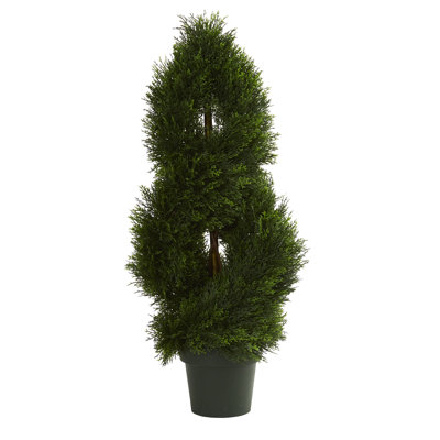 Arbre topiaire artificiel à double étang en cyprès résistant aux rayons UV (intérieur / extérieur)