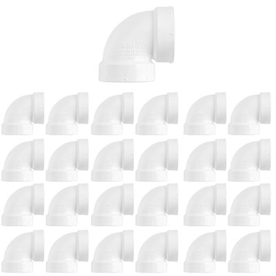 2 in. White PVC DWV Vent Elbow H x H, PVC Drain, Waste & Vent Fitting, (30 Pack)