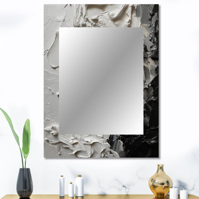 Blanc et noir Tranquility Unleashed IV - miroir mural décoratif en marbre, miroir moderne, impression d'art en métal